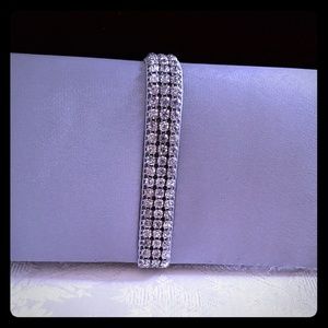 Silver satin mini purse